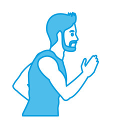Fitness man running icon vector illustration graphic design