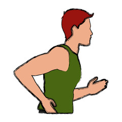 Fototapeta premium Fitness man running icon vector illustration graphic design