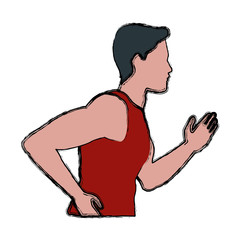 Fototapeta premium Fitness man running icon vector illustration graphic design