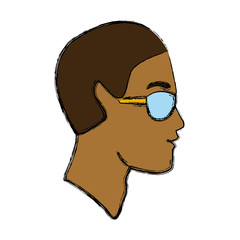 Man head with sunglasses icon vector illustration graphic design