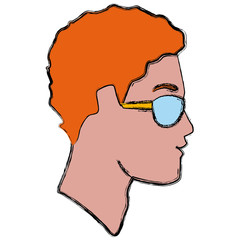 Woman head witn sunglasses icon vector illustration graphic design