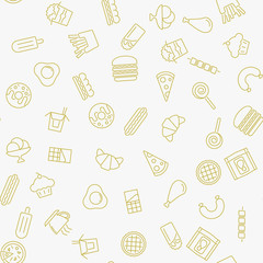 Fast food minimal vector seamless pattern