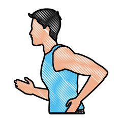 Fitness man running icon vector illustration graphic design