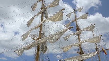 Tall Ship Sails and Clouds Timelapse in 4k - Powered by Adobe