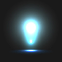 Bright bulb circle vector on dark background