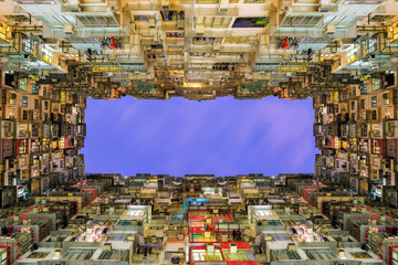 Yik Cheong Building, also known as the Monster Building, old buildings in Quarry Bay, one of famous photo spots in Hong Kong