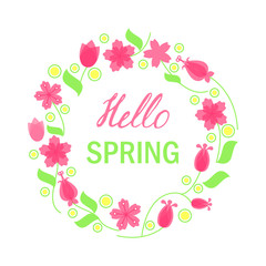 hello spring greeting card