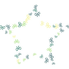 Festive Background with Colorful Bows. Trendy Pattern for Postcard, Print, Banner or Poster. Little Pretty Bows For Party Decoration, Wedding, Birthday or Anniversary Invitation. Vector Frame.
