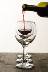 glasses with red wine