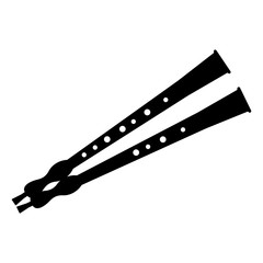 Aulos, musical instrument, shade picture