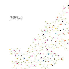 Colorful background with connection dots and lines. Graphic abstract structure