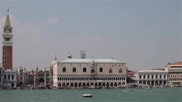 San Marco Campanile & Doge'S Palace From The Dogana; Venice, Italy; Venice, Italy