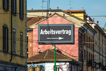Obraz premium Schild 215 - Arbeitsvertrag