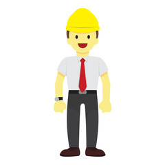 Standing Male Worker Vector Illustration Graphic