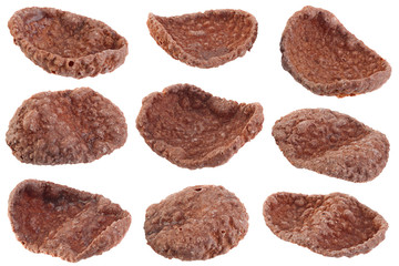 Cocoa corn flakes isolated collection