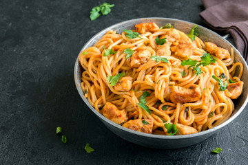 Chicken pasta with tomato sauce