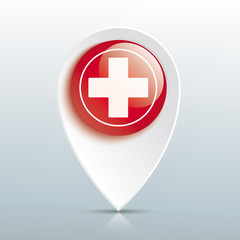 Pointer Red Icon Emergency Cross