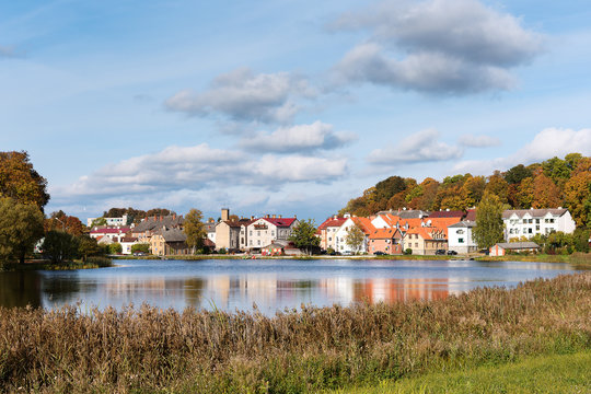 Talsi city in autumn time, Latvia.