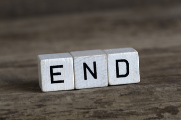 End, written in cubes