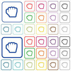 Grab cursor outlined flat color icons