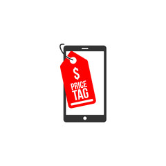 Phone Price Tag Vector Template Design