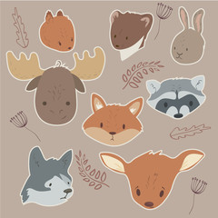 Obraz premium Animals sticker set