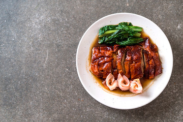 roasted duck on table