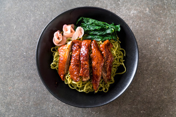 roasted duck with vegetable noodles