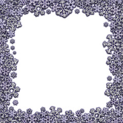 Square frame made of different snowflakes