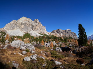 mountain landscape with the Dolomites, mountain range located in northeastern Italy