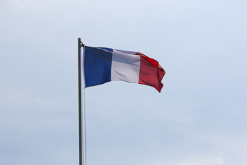 National flag of France on a flagpole