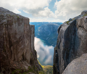 Aerial view Lysefjorden from Kjeragbolten Norway