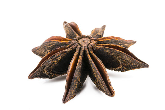 Star anise spice isolated on white background