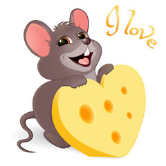 Lovely mouse with cheese