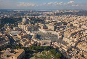 Fototapeta na wymiar Aerial view of Vatican city, Rome, Italy