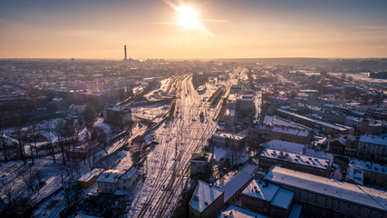 Zimowy Lublin z lotu ptaka © Aleksander