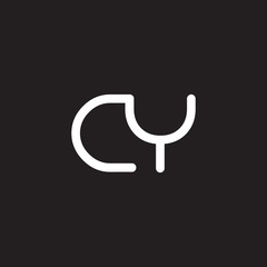 initial letter rounded logo modern white