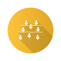 Field flat design long shadow glyph icon