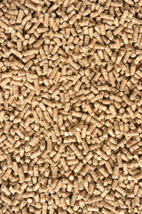 close up of granulated animal food texture