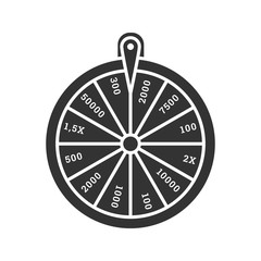 Wheel of fortune glyph icon