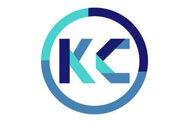KC Global Circle Ribbon Letter Logo