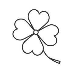 Four leaf clover linear icon