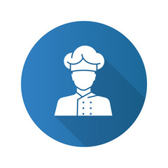 Chef cook flat design long shadow glyph icon