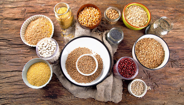Ancient grains, seeds, beans