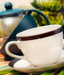 Green Tea Cup Means Refreshments Beverage And Drinks