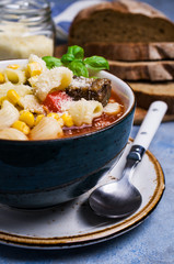 Traditional Italian soup with pasta
