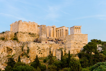 ATHENS, GREECE - May 3, 2017: view of Historic Old Acropolis of Athens, Greece