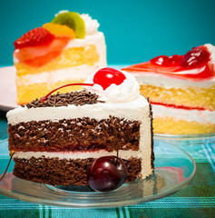 Black Forest Gateau Represents Cream Cake And Cafes