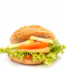 Cheese Sandwich Shows Delicatessen Dairy And Roll