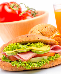 Roll Ham Salad Indicates Breads Slice And Crusty